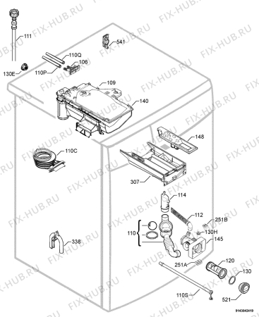 Взрыв-схема стиральной машины Zanker SFX4640N - Схема узла Hydraulic System 272